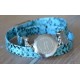S.O.S talisman armband uitgevoerd in slangenprint blauw